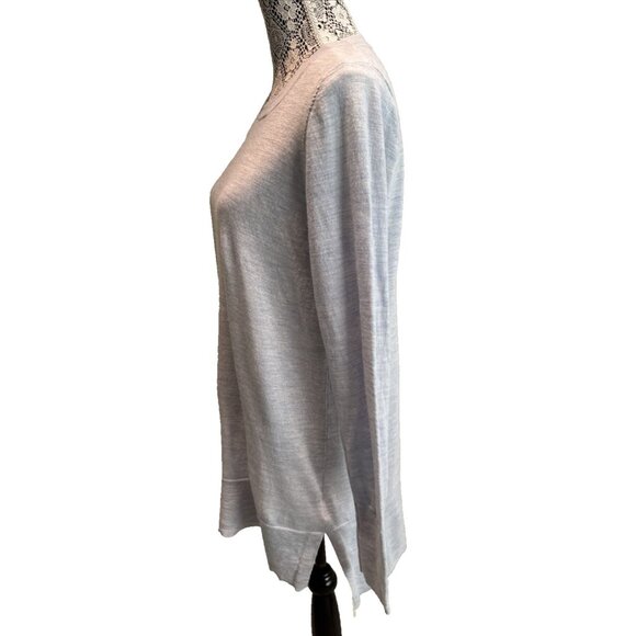 Ellen Tracy sweater extra fine merino wool light blue crew neck long sleeve gorg - Picture 2 of 10